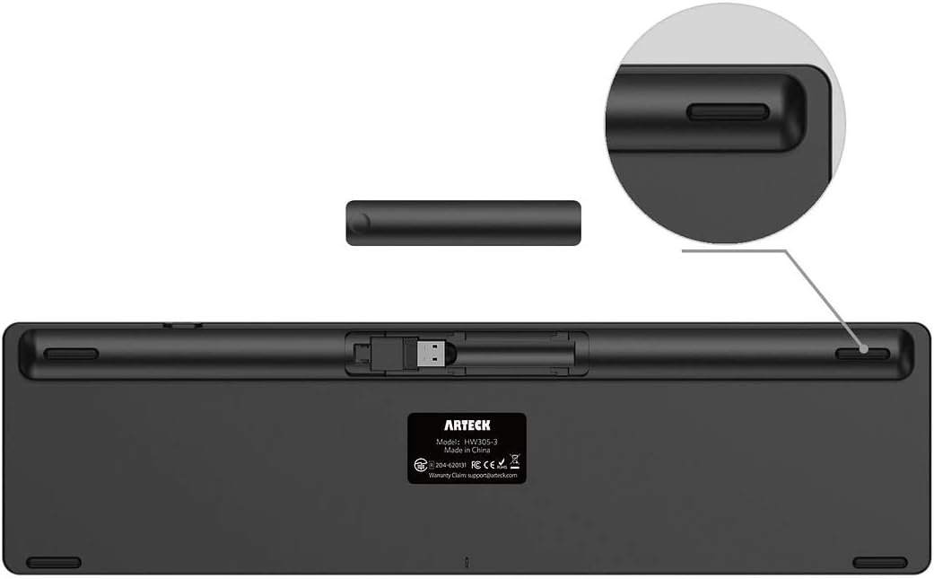 2.4G Wireless Keyboard Ultra Slim Full Size Keyboard with Numeric Keypad - Image 5