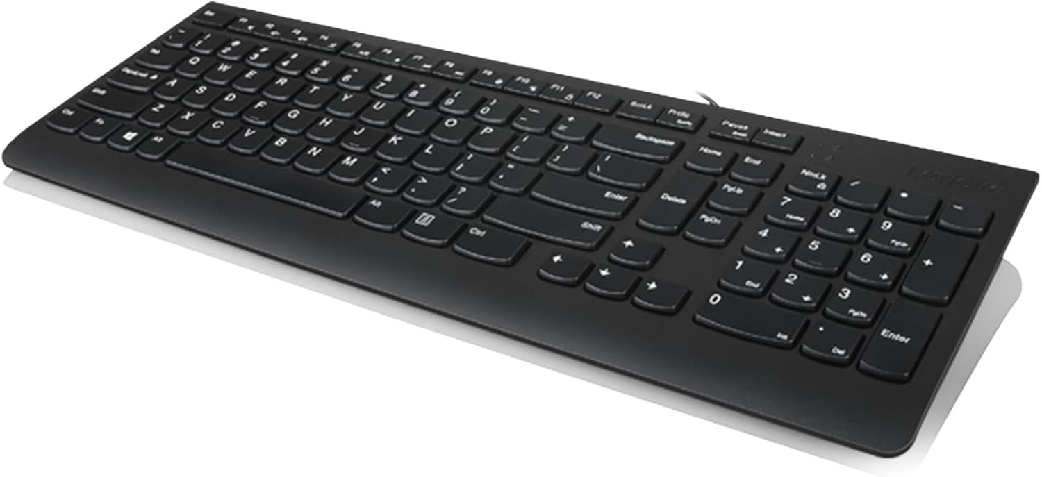 Lenpo 300 USB Keyboard Wired Adjustable Tilt Ergonomic -Black