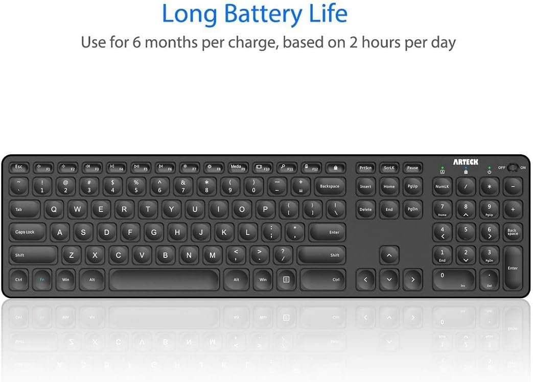 2.4G Wireless Keyboard Ultra Slim Full Size Keyboard with Numeric Keypad - Image 4
