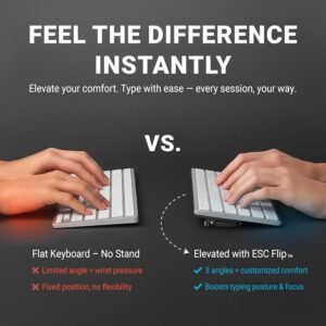 Alternative view of Flip Keyboard Stand for Desk, Compact Tilting Riser with 3 Adjustable Angles